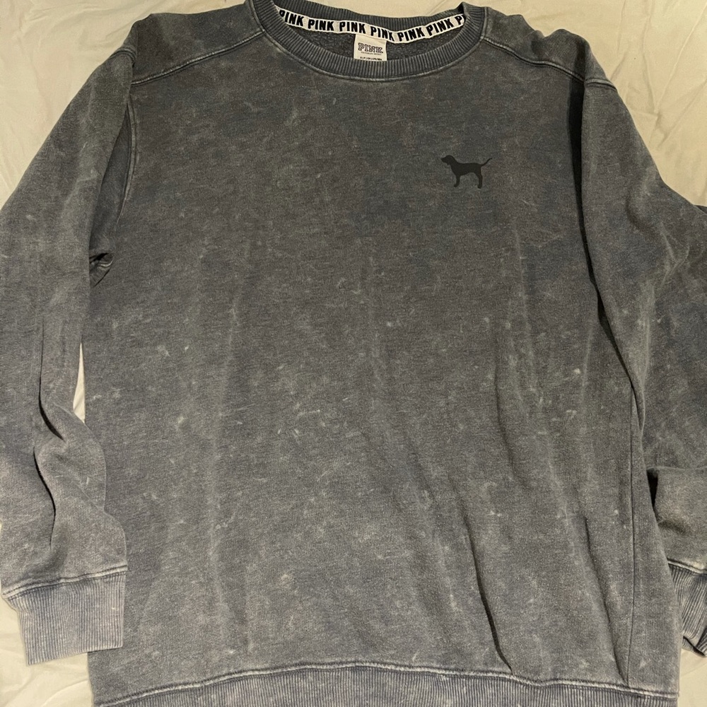 Pink pullover sweatshirt grey wash
